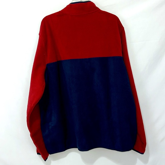 Lands' End Fleece Pullover Top Shirt Soft Stretch Burgundy Navy Men's XXL - Picture 9 of 11